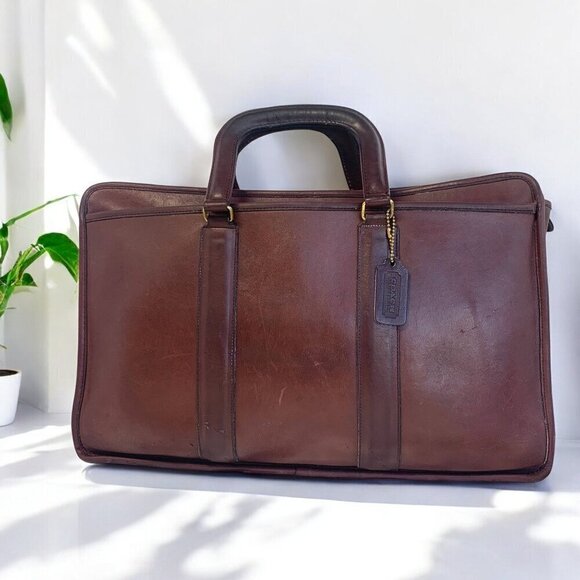 Coach Vintage Burgundy Leather Slim Satchel Large 1970s/80s Full Grain Cowhide - Picture 16 of 16